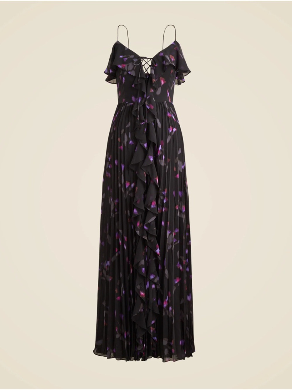 J.Crew NWT Collection chiffon ruffle dress in space floral print Size 6 - Picture 4 of 8
